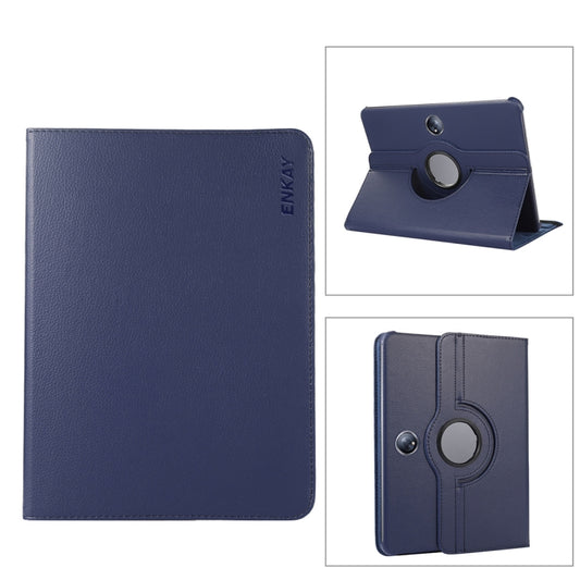 Für OnePlus Pad / OPPO Pad 2 ENKAY 360-Grad-drehbare Stand-Litschi-Leder Smart Tablet Hülle, Für OnePlus Pad / OPPO Pad 2