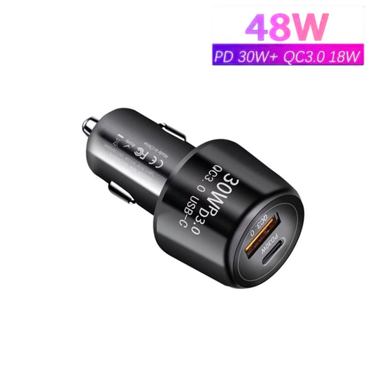 Chargeur de voiture USB double port P29 48W PD30W + QC3.0 18W, P29 (noir), P29 (blanc)
