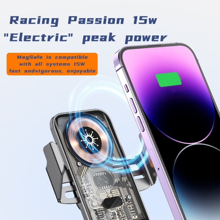 C11 Car 15W Automatically Open Transparent Type-C Wireless Charger Stand