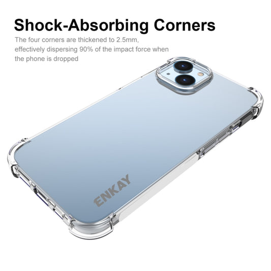 ENKAY Hat-Prince Transparente, stoßfeste TPU-Handyhülle mit Glasfolie, für iPhone 14, für iPhone 14 Plus, für iPhone 14 Pro, für iPhone 14 Pro Max
