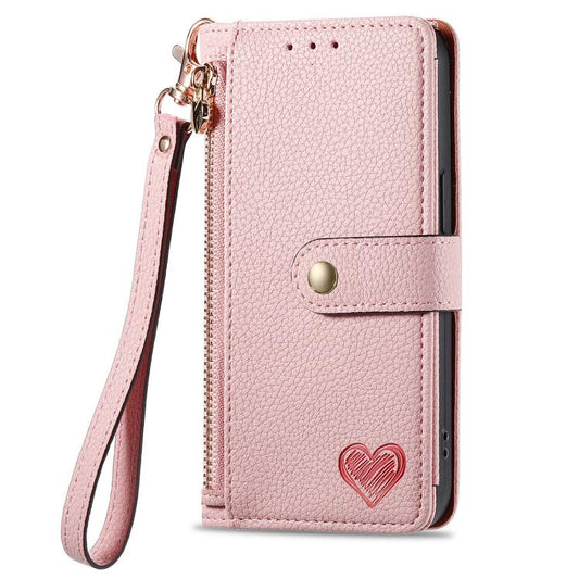 Love Zipper Lanyard Leather Phone Case, For iPhone 17e / 16e, For iPhone 17 Pro Max, For iPhone 17 Pro, For iPhone 17, For iPhone Air, For iPhone 16 Pro Max, For iPhone 16 Pro, For iPhone 16 Plus, For iPhone 16, For iPhone 15 Pro Max, For iPhone 15 Pro...