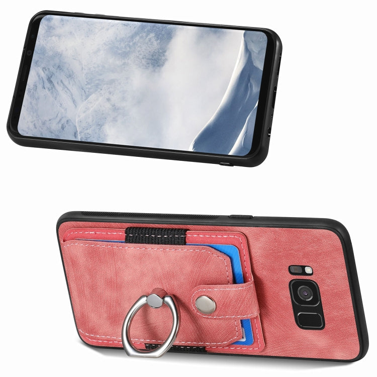 Retro Skin-feel Ring Card Wallet Phone Case, For Samsung Galaxy S8+, For Samsung Galaxy S8