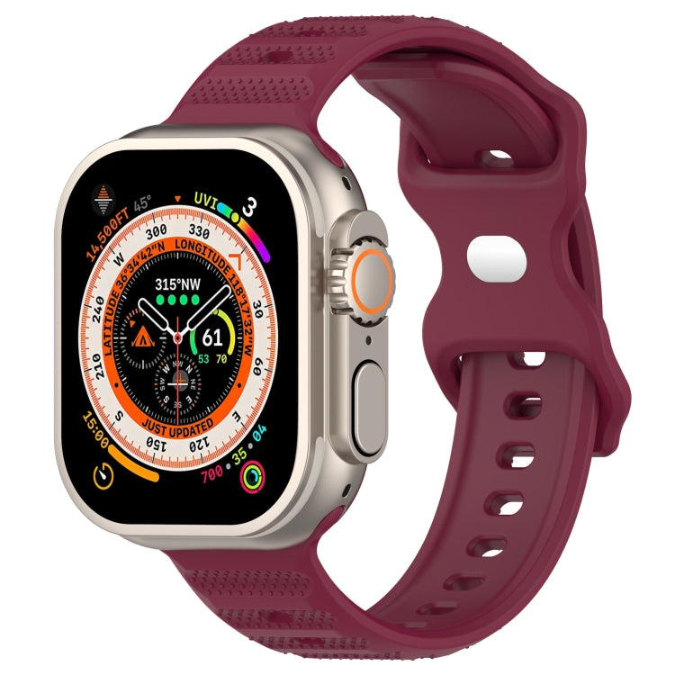 Reverse Buckle Dot Texture Silicone Watch Band, For Apple Watch Ultra 49mm, For Apple Watch 8 41mm, For Apple Watch 8 45mm, For Apple Watch SE 2022 40mm, For Apple Watch SE 2022 44mm, For Apple Watch 7 41mm, For Apple Watch 7 45mm, For Apple Watch SE 4...