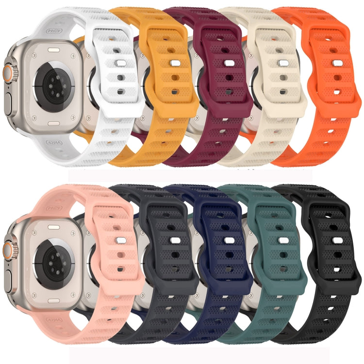 Reverse Buckle Dot Texture Silicone Watch Band, For Apple Watch Ultra 49mm, For Apple Watch 8 41mm, For Apple Watch 8 45mm, For Apple Watch SE 2022 40mm, For Apple Watch SE 2022 44mm, For Apple Watch 7 41mm, For Apple Watch 7 45mm, For Apple Watch SE 4...