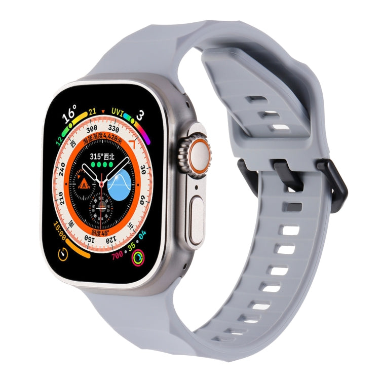 Ripple Silicone Sports Watch Band, For Apple Watch Ultra 49mm, For Apple Watch 8 45mm, For Apple Watch SE 2022 44mm, For Apple Watch 7 45mm, For Apple Watch SE 44mm, For Apple Watch 6 44mm