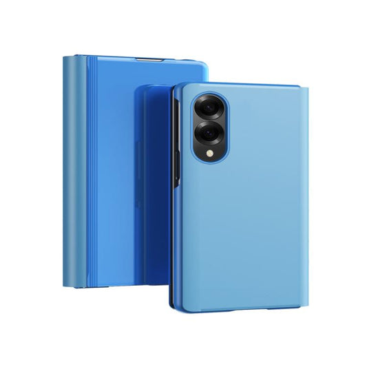 Plated Mirror Horizontal Flip Leather Phone Case with Holder, For Galaxy Z Fold8 5G, For Galaxy Z Fold8 Ultra 5G, For Galaxy Z TriFold, For Galaxy Z Fold7, For Galaxy Z Fold6, For Galaxy Z Fold5 5G