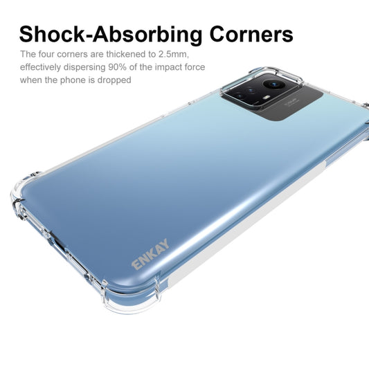 ENKAY Transparent TPU Shockproof Phone Case with Glass Film, For Xiaomi Redmi Note 12s, For Redmi K60 Ultra, For Xiaomi Redmi 12C, For Xiaomi 13T