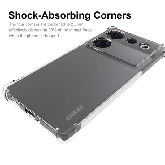 ENKAY Transparent TPU Shockproof Phone Case with Glass Film, For ZTE Nubia Z50 Ultra 5G