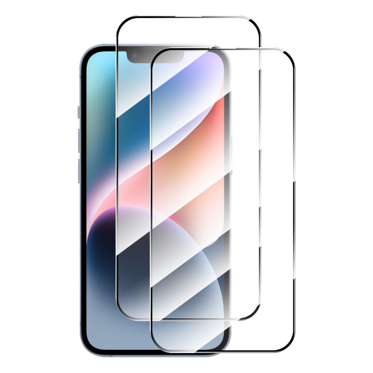 2pcs ENKAY Full Glue High Aluminum-silicon Tempered Glass Film, For iPhone 16 Pro Max, For iPhone 16 Pro, For iPhone 16 Plus, For iPhone 16, iPhone 16e, For iPhone 15 Pro Max, For iPhone 15 Pro, For iPhone 15 Plus, For iPhone 15