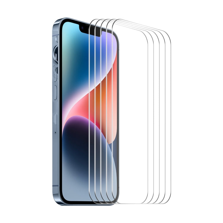 5pcs ENKAY 0.26mm 9H 2.5D High Aluminum-silicon Tempered Glass Film, For iPhone 17e / 16e, For iPhone 16 Pro Max, For iPhone 16 Pro, For iPhone 16 Plus, For iPhone 16, For iPhone 15 Pro Max, For iPhone 15 Pro, For iPhone 15 Plus, For iPhone 15