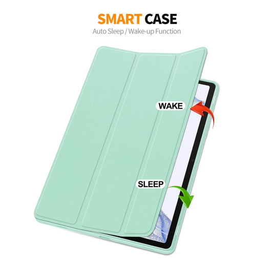 ENKAY Dreifach faltbare Custer-Leder-TPU-Boden-Smart-Hülle mit Stiftschlitz, für Samsung Galaxy Tab S9