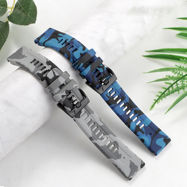 Camouflage 22mm Silicone Watch Band, For Garmin Instinct, For Garmin Fenix 6 GPS, For Garmin Fenix 6 Sapphire GPS, For Garmin Forerunner 945