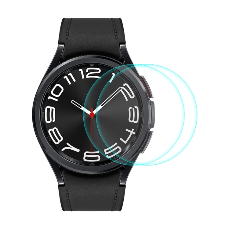2 Stücke ENKAY 0.2mm 9H Displayschutzfolie aus gehärtetem Glas für Samsung Galaxy Watch Ultra 47mm / Ultra 2025, für Samsung Galaxy Watch8 44mm, für Samsung Galaxy Watch8 40mm, für Samsung Galaxy Watch6 Classic / Ultra 47mm