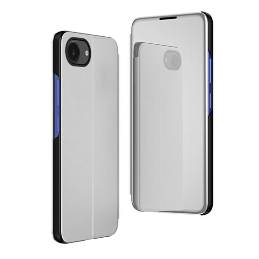 Plated Mirror Horizontal Flip Leather Phone Case with Holder, For iPhone 17e / 16e, For iPhone 17 Pro Max, For iPhone 17 Pro, For iPhone 17, For iPhone Air, For iPhone 16 Pro Max, For iPhone 16 Pro, For iPhone 16 Plus, For iPhone 16, For iPhone 15 Pro ...