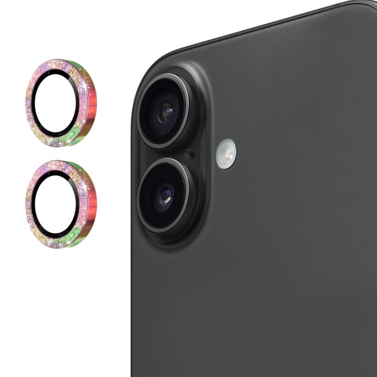 ENKAY Hat-Prince Glitter Rear Lens Aluminium Alloy Tempered Glass Film, For iPhone 17 Pro / 17 Pro Max, For iPhone 17, For iPhone 17 Air, For iPhone 15 Pro / 15 Pro Max, For iPhone 15 / 15 Plus