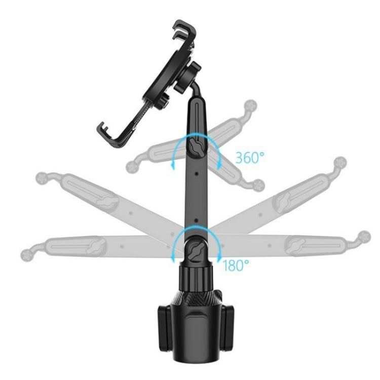 CUP-B17 Mini 2 Shaft Rotating Car Cup Holder Tablet Mount Universal Long Neck Car Cup, CUP-B17