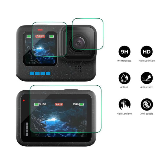 ENKAY Hat-Prince 9H 0.2mm High Alumina-silicon Front & Back Camera Tempered Glass Film, For GoPro HERO12 Black
