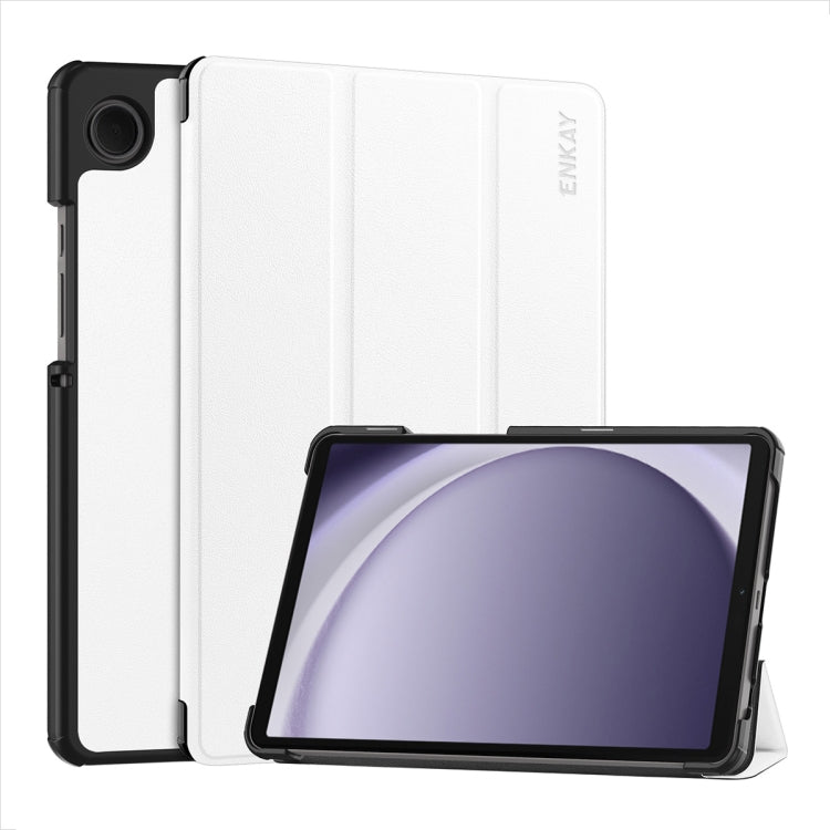 ENKAY Tri-fold Custer Texture Leather Smart Tablet Case, For Samsung Galaxy Tab A11+ / A9+, For Samsung Galaxy Tab A11 / A9
