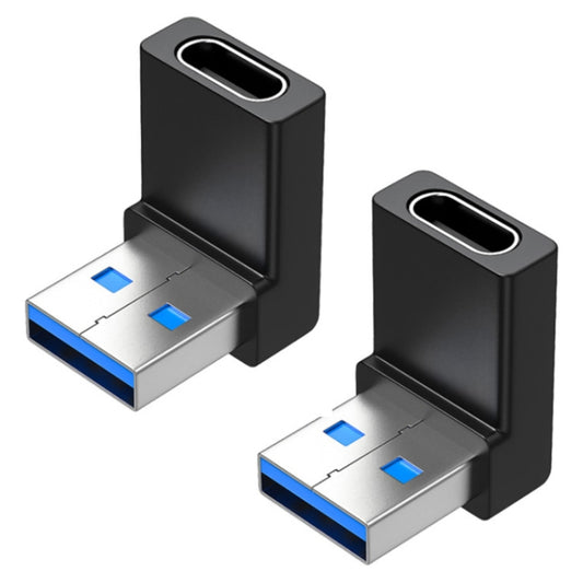 ENKAY Adaptateur convertisseur USB 3.0 mâle vers Type-C femelle à angle droit 90 degrés, 1pc USB vers Type-C, 2pcs USB vers Type-C