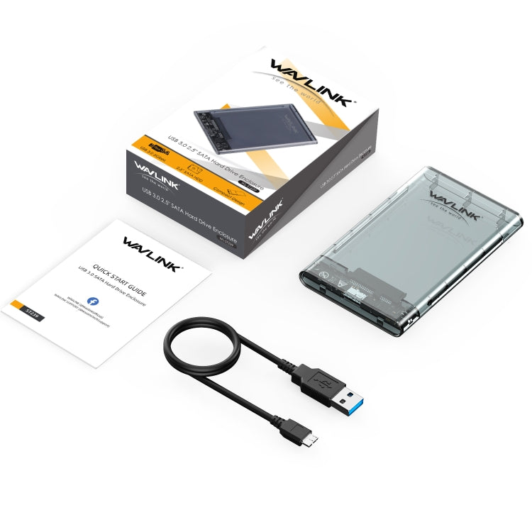 WAVLINK ST239 USB3.0 Transparent SATA External Solid-state SSD 2.5-inch Mobile Hard Disk Case, ST239