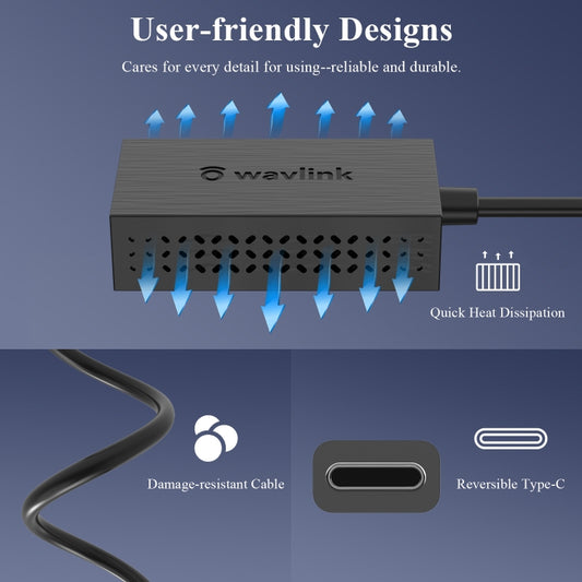 Adaptateur Ethernet Gigabit Type-C vers RJ45 WAVLINK NWU327GC, NWU327GC
