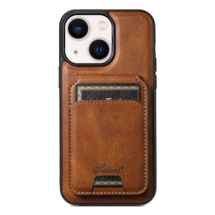 Suteni H15 MagSafe Oil Eax Leather Detachable Wallet Back Phone Case