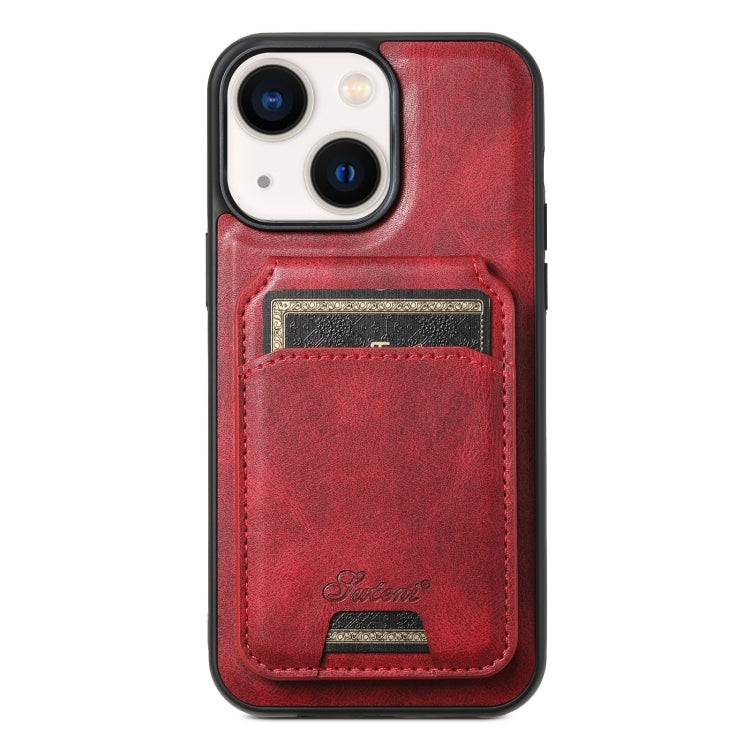 Suteni H15 MagSafe Oil Eax Leather Detachable Wallet Back Phone Case