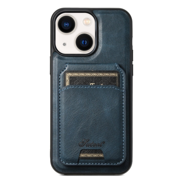 Suteni H15 MagSafe Oil Eax Leather Detachable Wallet Back Phone Case