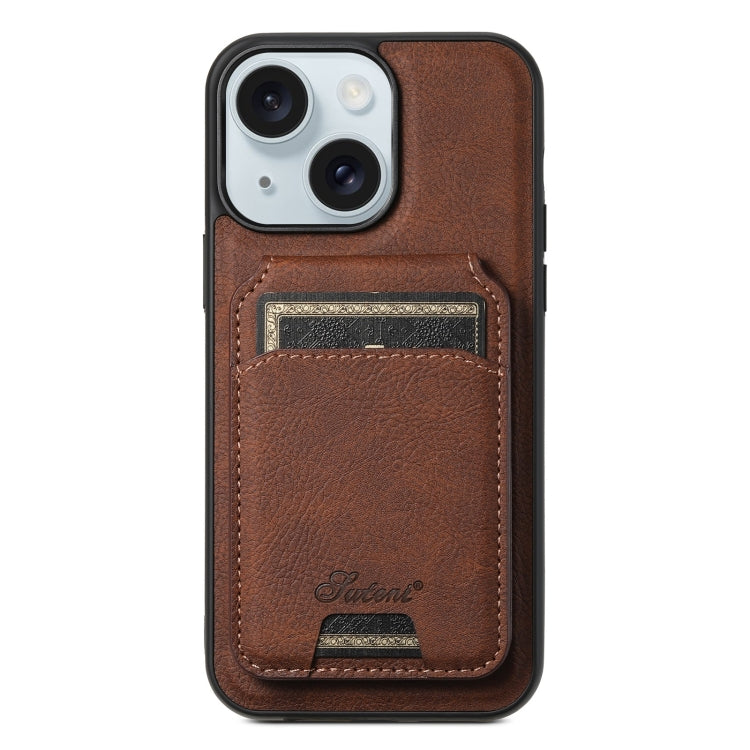 Suteni H16 Litchi Texture Leather Detachable Wallet Back Phone Case