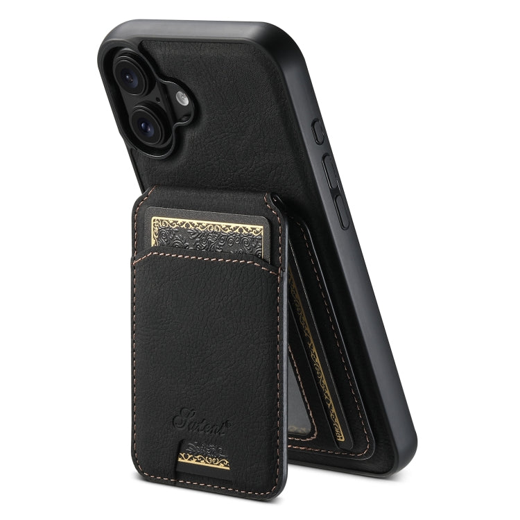 Suteni H16 Litchi Texture Leather Detachable Wallet Back Phone Case