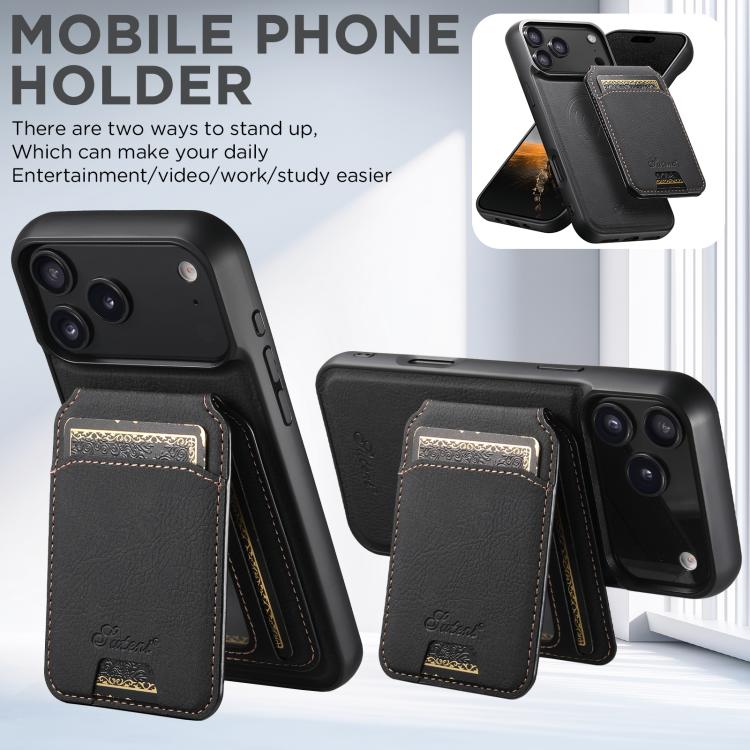 Suteni H16 Litchi Texture Leather Detachable Wallet Back Phone Case