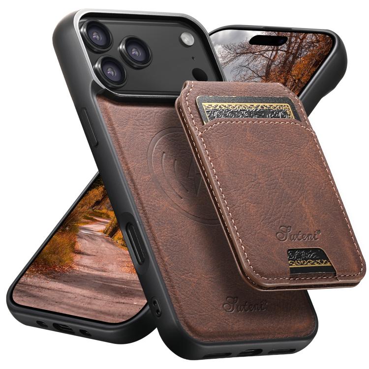 Suteni H16 Litchi Texture Leather Detachable Wallet Back Phone Case