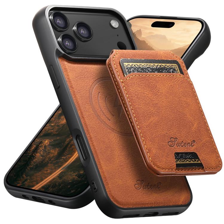 Suteni H16 Litchi Texture Leather Detachable Wallet Back Phone Case