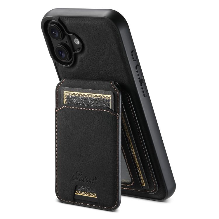 Suteni H16 Litchi Texture Leather Detachable Wallet Back Phone Case