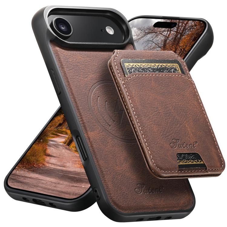 Suteni H16 Litchi Texture Leather Detachable Wallet Back Phone Case