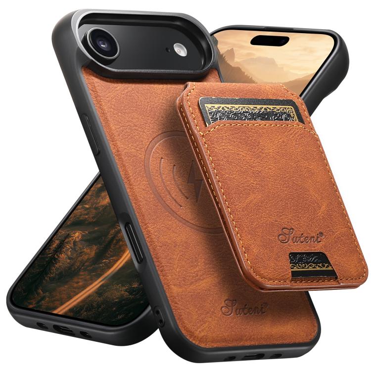 Suteni H16 Litchi Texture Leather Detachable Wallet Back Phone Case