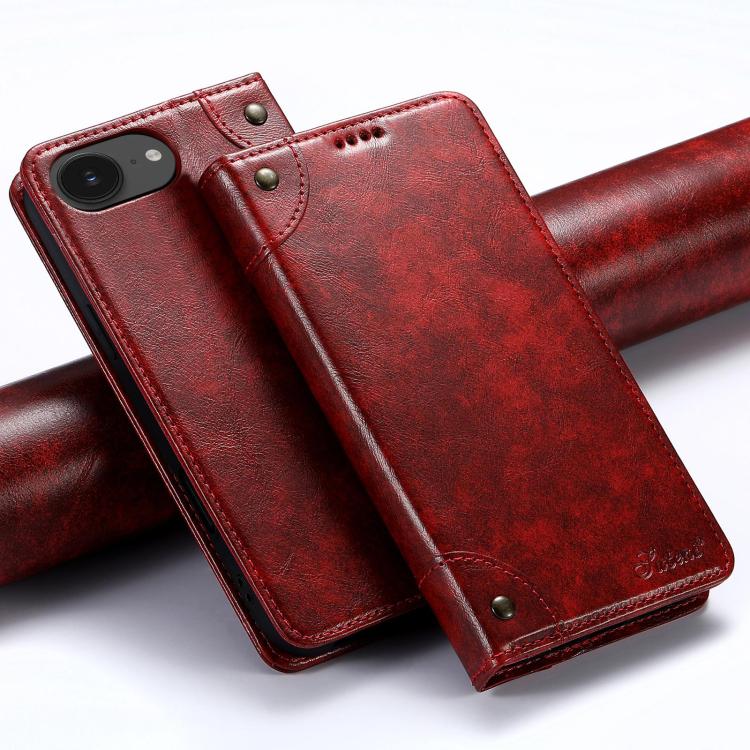 Suteni Baroque Calf Texture Buckle Wallet Leather Phone Case