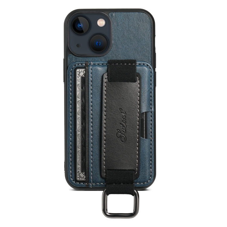 Suteni H13 Card Wallet Wrist Strap Holder PU Phone Case