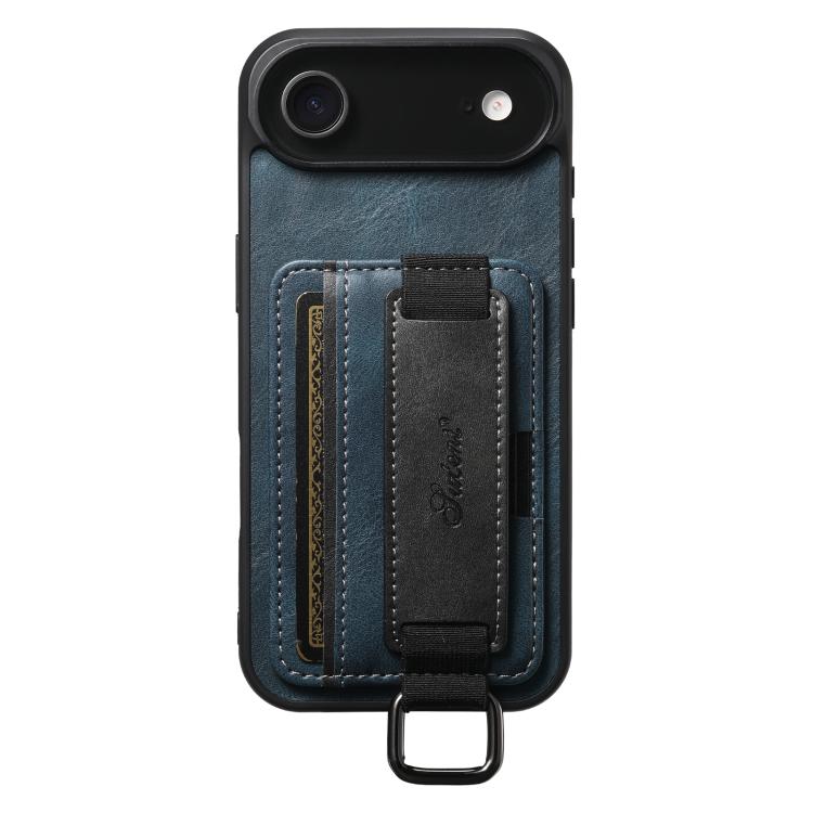 Suteni H13 Card Wallet Wrist Strap Holder PU Phone Case
