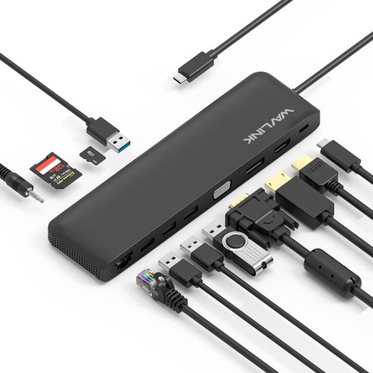 WAVLINK WL-UMD04 Adaptateur Hub USB-C Portable vers HD / DVI / VGA Slim Type-C, WAVLINK WL-UMD04