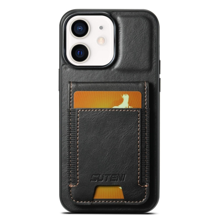 Suteni H03 Oil Wax Leather Wallet Stand Back Phone Case
