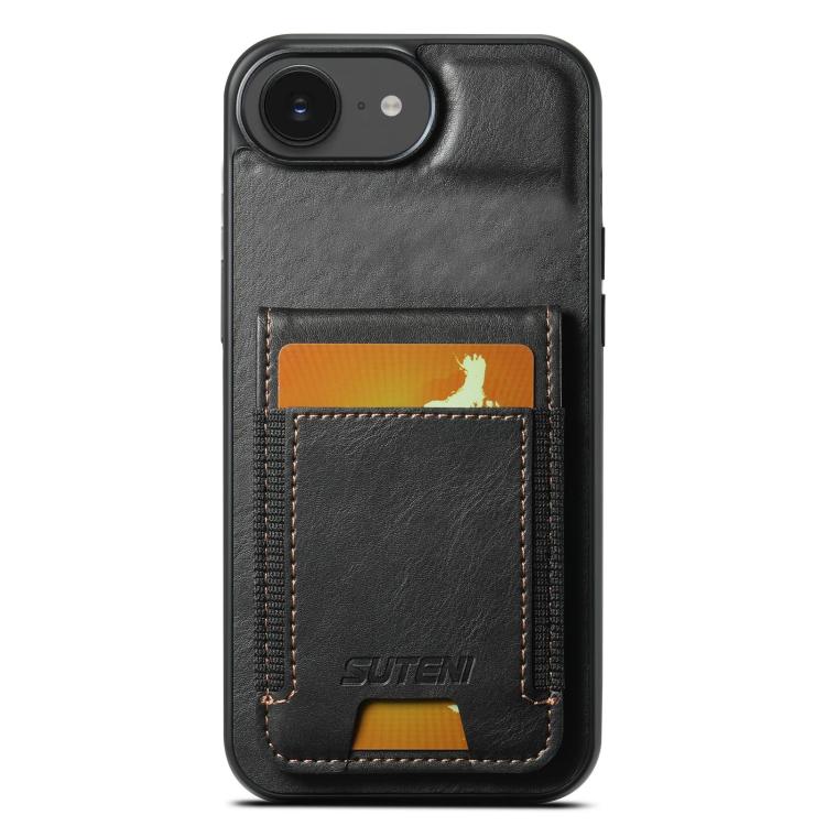 Suteni H03 Oil Wax Leather Wallet Stand Back Phone Case