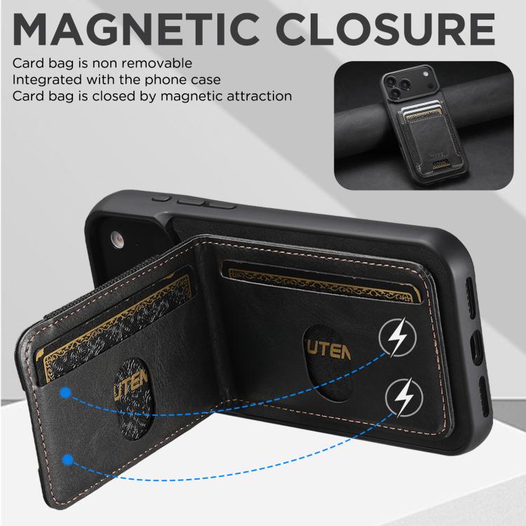 Suteni H03 Oil Wax Leather Wallet Stand Back Phone Case