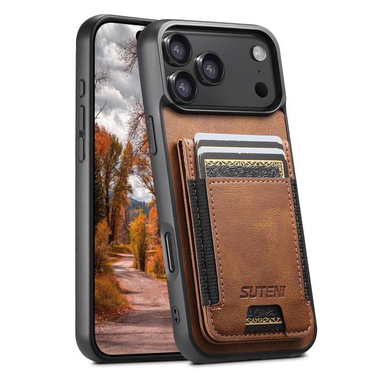 Suteni H03 Oil Wax Leather Wallet Stand Back Phone Case