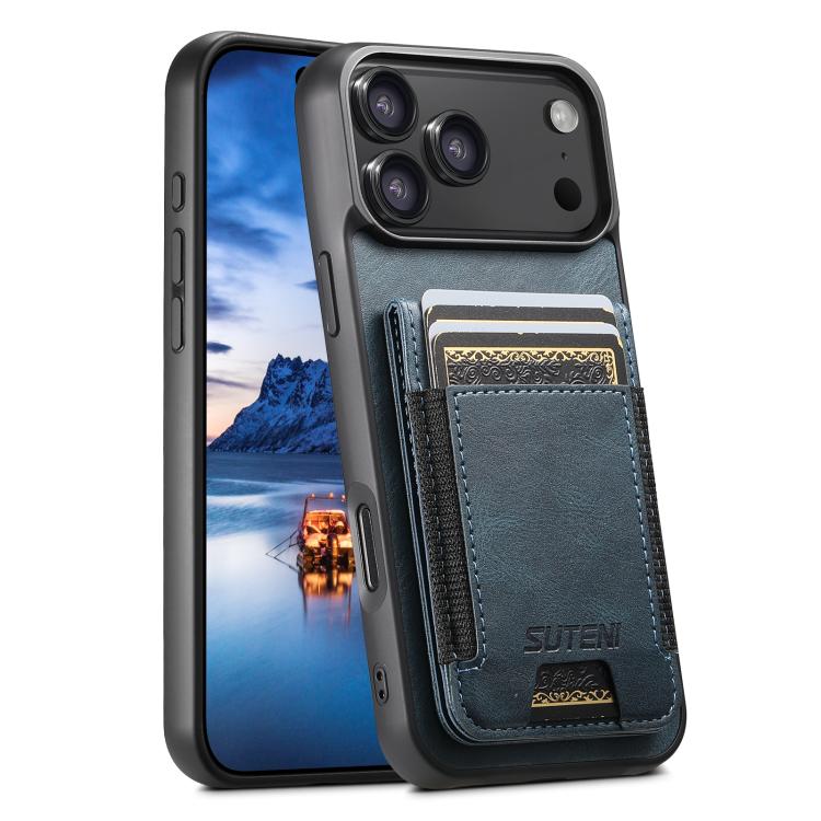 Suteni H03 Oil Wax Leather Wallet Stand Back Phone Case