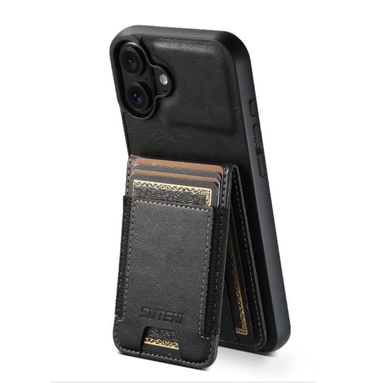Suteni H03 Oil Wax Leather Wallet Stand Back Phone Case