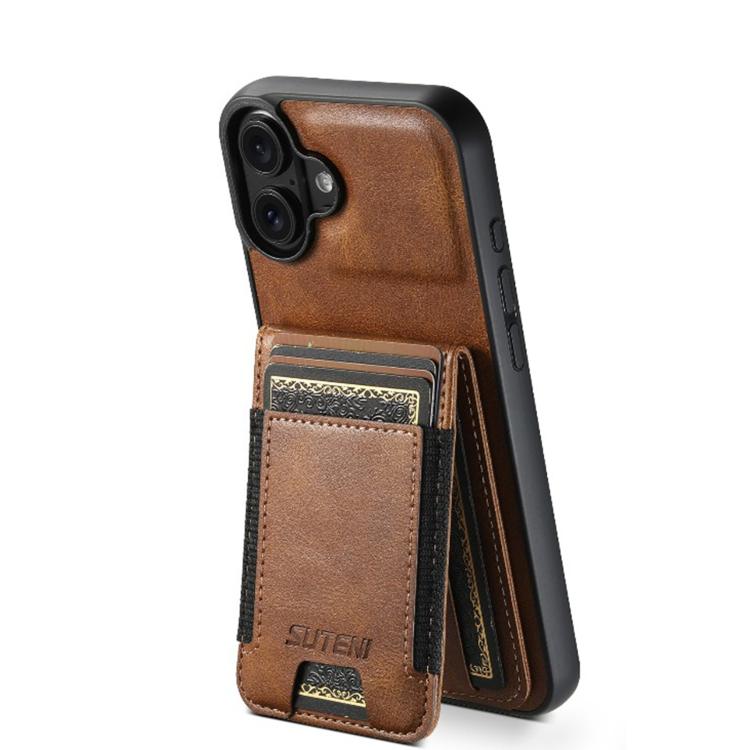 Suteni H03 Oil Wax Leather Wallet Stand Back Phone Case