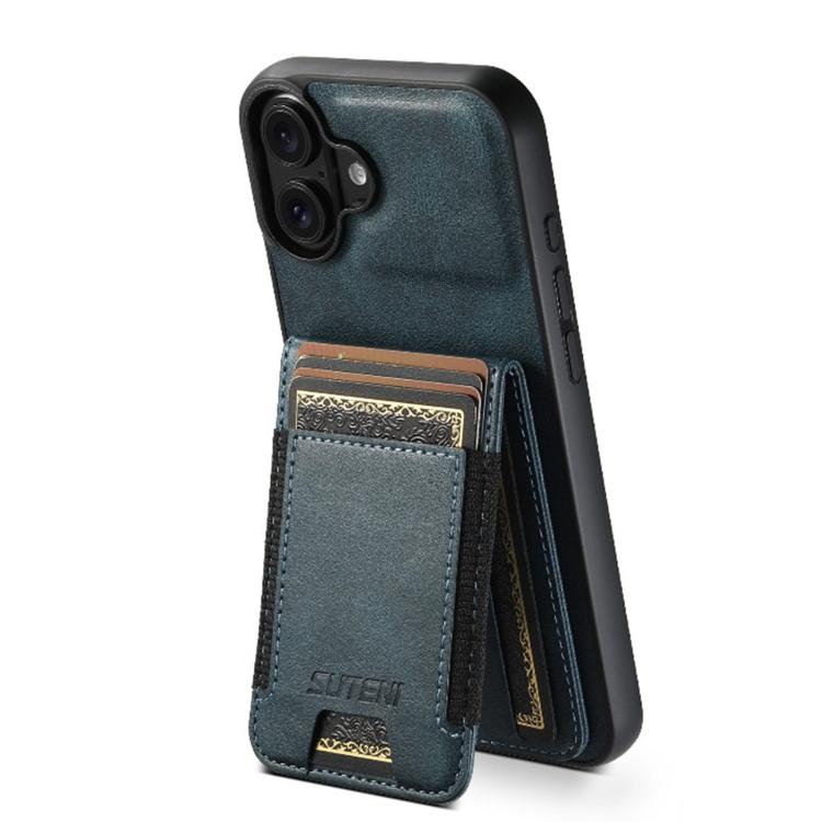 Suteni H03 Oil Wax Leather Wallet Stand Back Phone Case