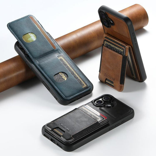 Suteni H03 Oil Wax Leather Wallet Stand Back Phone Case