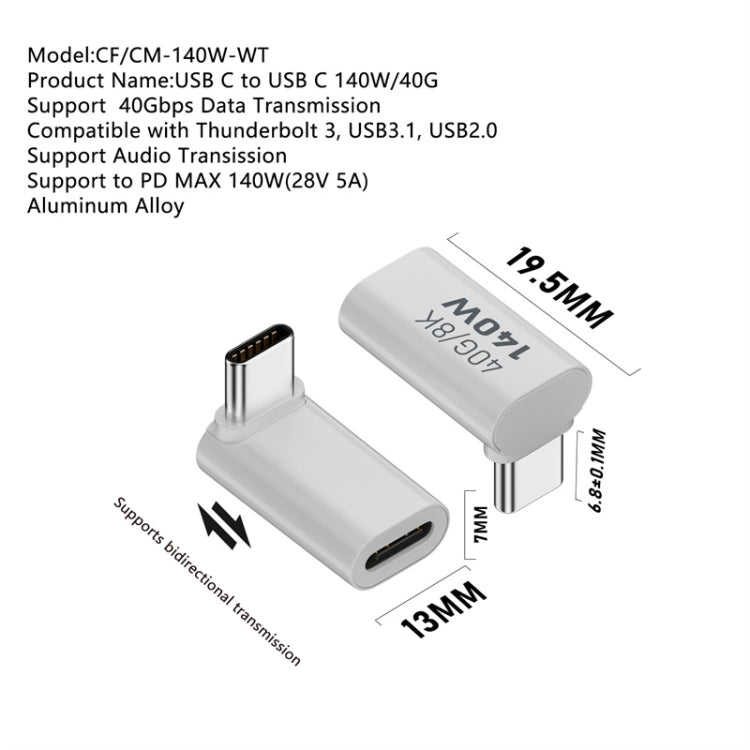 USB 3.1 Type-C 40Gbps 8K Transmission Adapter 140W 5A Charge, Type-C Male to Male, Type-C Female to Female, Type-C Male to Female, Type-C Male to Female UP, Type-C Male to Female Side Bend, Type-C Male to Female Middle Bend